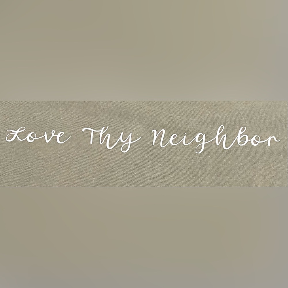 Comfort Colors Women S Love Thy Neighbor Cotton Green Tank Top Boho Activewear - Picture 5 of 10